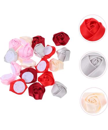 Beavorty Headbands 80 pcs headwear material artificial rose artificial silk headwear accessories flower head bride bulk 1 count (Pack of 1) Assorted Colorx4pcs - Buy Online on GoSupps.com