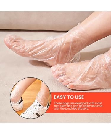 200 pcs Plastic Disposable Socks for Foot Pedicure Plastic Disposable Booties Paraffin Wax Spa Treatment Paraffin Wax Bath Liners for Feet Clear Foot Mask Socks(COLOUR:Transparent) - Buy Online on GoSupps.com