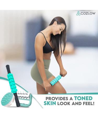 COZLOW 3-in-1 Fascia Roller Cellulite Remover Kit | Massager for Firmer Skin & Increased Circulation | Ideal for Thighs, Hips, Stomach, Arms & Body - Buy Online on GoSupps.com