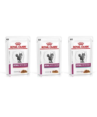 Royal Canin Feline Renal Mix of Tuna Chicken Beef Cat Food each 85g (Pack of 18) Tuna 85 g (Pack of 18)