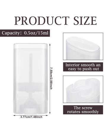 Wesiti 100 Pcs Plastic Empty Deodorant Containers 1/2 oz Travel Deodorant 15ml Refillable Containers Tubes Oval Lip Balm Tubes for Lip Balm DIY(Clear) - Buy Online on GoSupps.com