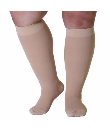 WSYKC compression stockings (2 pairs) 20-30mmhg beige closed compression stockings suitable for pregnant women and obese people 3xl (2 pairs) 3xL (2 pairs) beige