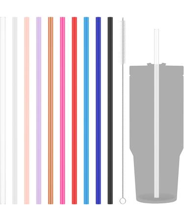 SHASUXTING 10 Pack Reusable Straws with Clearing Brush 12in Long Replacement Straws 10 Colors Tumblers Straw Replacement Food Grade Reusable Plastic Straws Durable for 40oz Tumblers Mugs Half Gallon J - Buy Online on GoSupps.com