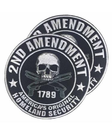 2 PCS Iron on Patches Biker MC/RC Officer Title Rank Vest Patches President VP Rocker Rider Motorcycle Biker Patches Name Jacket Patches Appliqued Iron on/Sew on Embroidered Patches (Skull Patch_M)