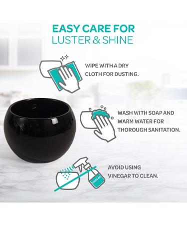 Hearts & Crafts Jet Black Marble Ceramic Bowls 13 oz - Set of 6 | Multi-Use Pots for Candle Making, Arts & Crafts, Storage, Gifts & More - Buy Online on GoSupps.com