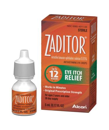 ZADITOR 78047661 Eye Itch Relief Antihistamine Eye Drops, 0.17 FL OZ