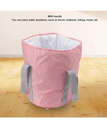 Foldable Foot Tub Polyester Double Layer Collapsible Camping Bucket with Storage Bag for Outdoor (Pink) - Buy Online on GoSupps.com