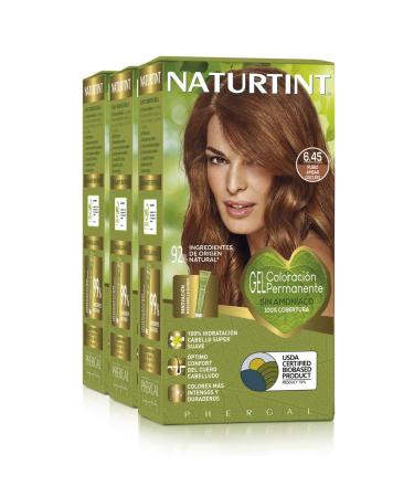 Natureint |Hair color without ammonia |6.45 dark amber blonde |High proportion of natural ingredients3 pack |510 ml 6.45 dark amber blonde 170 ml (3 pack)