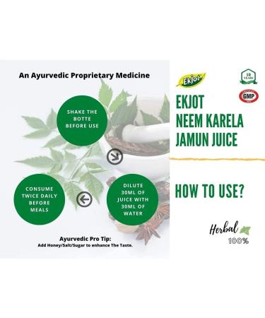 JARA EKJOT Neem Karela Jamun Juice for maintaining blood sugar levels Lowers Bad Cholesterol Levels for glowing skin 100 natural no added sugar 500ml - Buy Online on GoSupps.com