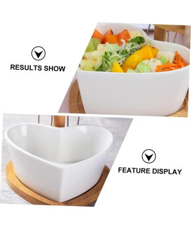 Zerodeko Food Container 1 Set Serving Food Salad Container Fruit Desserts Tableware Dessert with Bowl Heart Kitchen Soup Bowls White 16X16X10.5CM - Buy Online on GoSupps.com