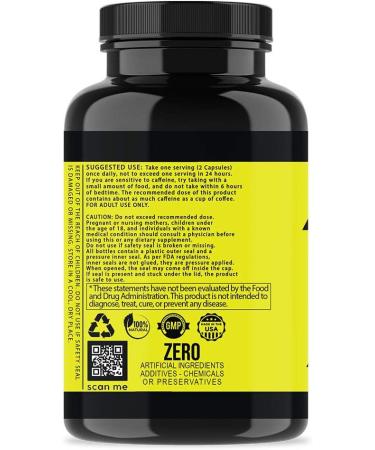 Angry Supplements Angry Energy Caffeine Capsules - All Natural Non-GMO Energy Booster for Stamina & Focus | Boost Mind & Body Health (1-Bottle - Buy Online on GoSupps.com
