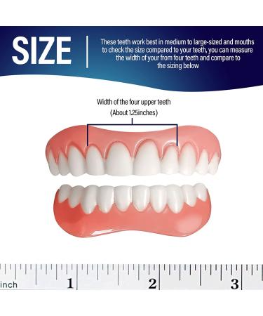 2 PCS Fake Teeth Dentures for Upper and Lower Jaw - Natural & Comfortable Smile Solution - Buy Online on GoSupps.com