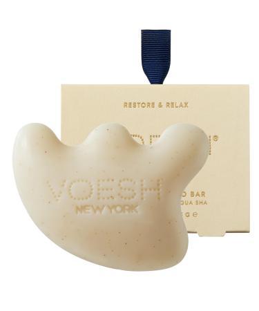 VOESH Gua Sha Shampoo Bar - Biotin Vegan Probiotics Rosemary Oil & Apricot Seed Powder - Cruelty Free Clean Ingredients & Organic Extracts - (3.7oz Bar)