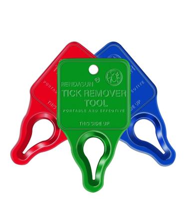 Tick Remover Tool, Tick Removal Tool Suitable for Pets, Animals, and Humans, Quick, Safe, Reliable, and Highly Essential Tick Remover Tool for Portable Outdoor Living Blue, Red, Green