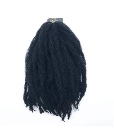 Coolbers 18 Inch Black Marley Braids - Curly Crochet Braids Hair Extensions (1 Pack 1B) - Afro Twist Braiding Hair - Buy Online on GoSupps.com