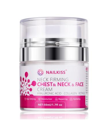 Neck Firming Cream with Retinol Collagen & Hyaluronic Acid - Tighten & Lift Crepey Skin Improve Wrinkle Appearance Even Skin Tone - 1.7 Fl Oz Moisturizer for Face & Neck