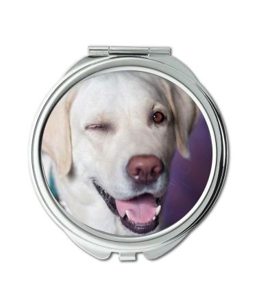 YENDOSTEEN Mirror makeup mirror Dog Labrador Jolly Winks View Closeup pocket mirror portable mirror