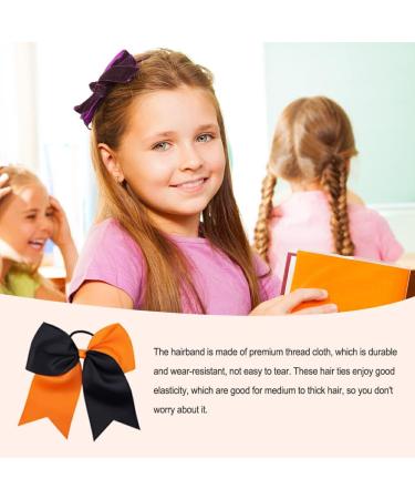 eexuujkl Large Hair Tie Bow Knot Thick Elastic Color Matchig Tail Preppy Style Ponytail Holder Seamless Scrunchies Accessories Orange+Black - Buy Online on GoSupps.com