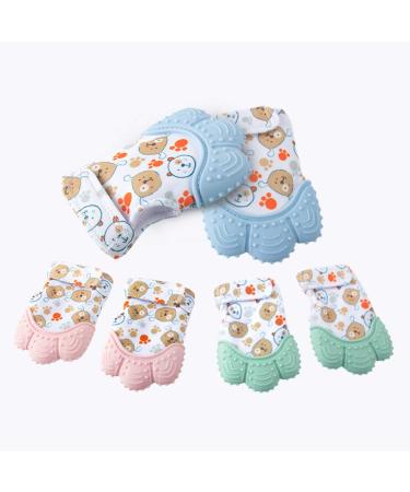 Buy 2 Pieces BPA-Free Children's Teething Gloves | Food-Safe Washable & Durable Baby Bite Ring Toys - Protects Against Scratches (Blue) - Buy Online on GoSupps.com