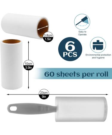Lint Rollers 360 Sheets lint rollers for pet hair Lint Roller for Clothes Sticky Roller Lint Remover Roller with 1 Handle & 6 Refills Pet Hair Remover Roller brush for Carpet Sofa Fluff Remover. - Buy Online on GoSupps.com