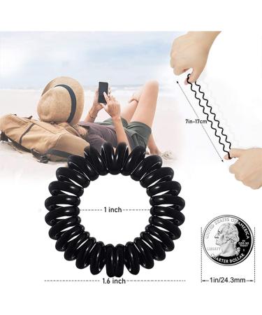 Set of 12 Spiral Hair Ties in 4 Colours Phone Cord Design Ponytail Holder or Hair Band Elastic Hair Bands for Women and Girls - Buy Online on GoSupps.com
