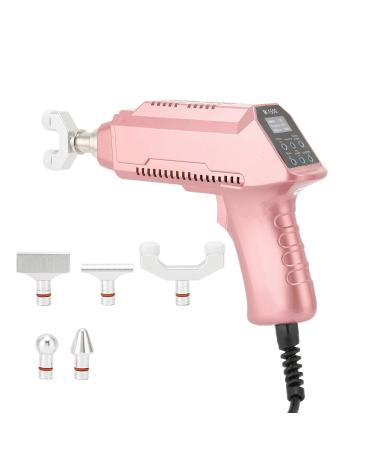 Electrical spine massager body relaxation spine chiropractic setting tool corrector gun joint reduction massager with 6 interchangeable heads (rose gold) (EU)