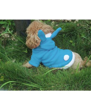 NACOCO Dog Bunny Costume Hoodie - Small Blue | Christmas Halloween Easter Rabbit Outfit for Small Dogs Cats - Buy Online on GoSupps.com