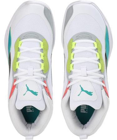 PUMA Unisex Playmaker Pro Basketball Shoe - 46 EU | Puma White Fiery Coral | International Shipping Available - Buy Online on GoSupps.com