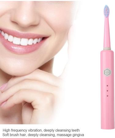Buy Pink Waterproof Sonic Toothbrush - 3 Color Electric Vibration Soft Hair Smart Timer for Adults - Ultimate Whitening & Household Care - Buy Online on GoSupps.com