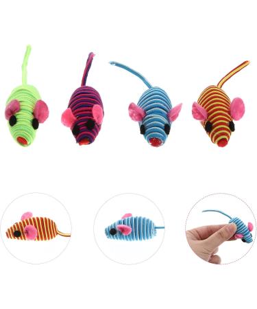 VILLCASE 12PCS Cat Toy Mouse-Elastic Rope Mouse Toy Cat Teaser Mouse Toy Creative Pet Cat Teeth Grinding Chew Toys for Small Medium Large Cat (Random Color) Assorted Color 12PCS 12X3.5cm - Buy Online on GoSupps.com
