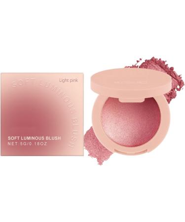 Blush For Cheeks Powder Blush Face Makeup Highly Pigmented Glitter Cosmetics Long Lasting Buildable For Women Girls Party Wedding Light Pink - Buy Online on GoSupps.com