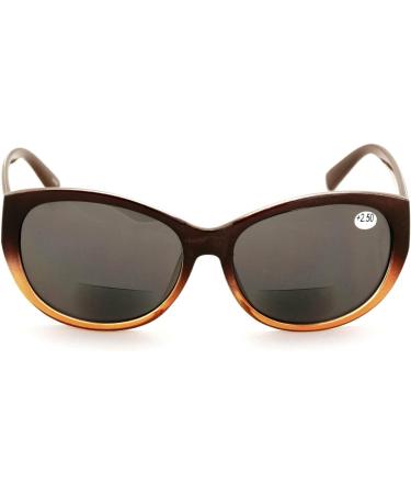 Buy Women s Bifocal Reading Sunglasses - Vintage Cateye Jackie Oval Brown 1.0x - Stylish & Functional  - Buy Online on GoSupps.com