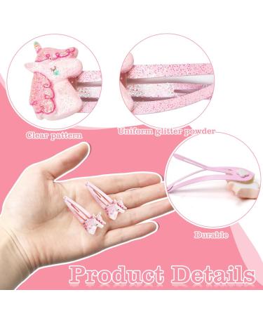 12 Adorable Unicorn Hair Clips for Girls - Glitter Cartoon Hair Accessories - Perfect Birthday Gift - Buy Online on GoSupps.com