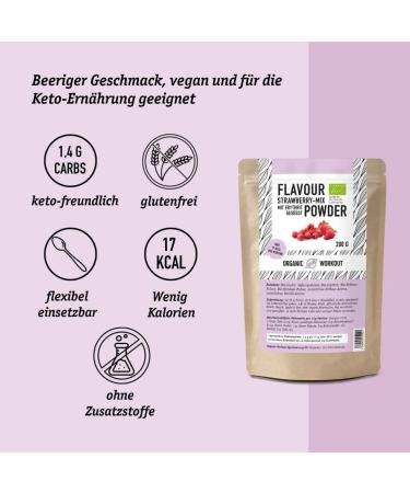 Organic Strawberry Taste Powder - Delicious & Sweet - No Artificial Sweeteners - Versatile Flavor for Food & Drinks - Perfect for Workouts - 1 Series - Buy Online on GoSupps.com