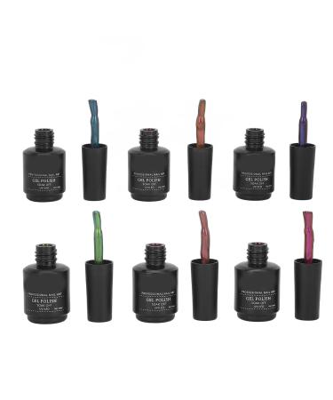 Holographic Nail Art Polish Holographic Nail Gel 6 Colors Double Gloss Effect Liquid Texture for Nail Salon
