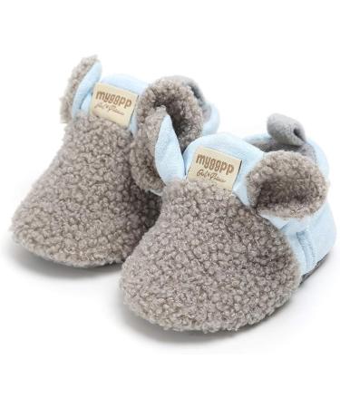 LACOFIA Baby Winter Warm Booties - Anti-Slip Soft Sole, Gray, 12-18 Months - Buy Online on GoSupps.com