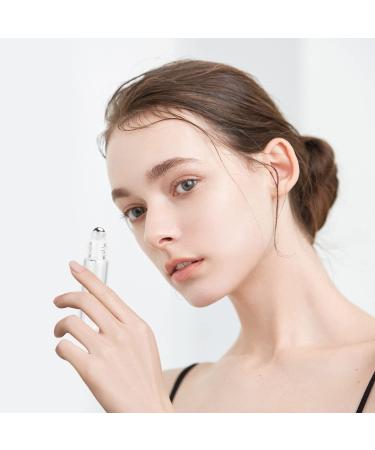 10ml Glass Roll On Bottles - 10 Pack Essential Oil & Perfume Roller Bottles with Stainless Steel Roller Ball & Bamboo Lids | International Shipping - Buy Online on GoSupps.com