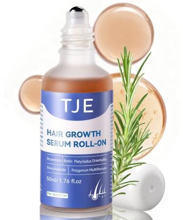 S rum de croissance des cheveux roll-on 50 ml | 3 % d'extrait de romarin + caf ine + niacinamide + biotine | Avec gingembre et aloe vera | Ne pas rincer p n tre rapidement | Pour cheveux clairsem s