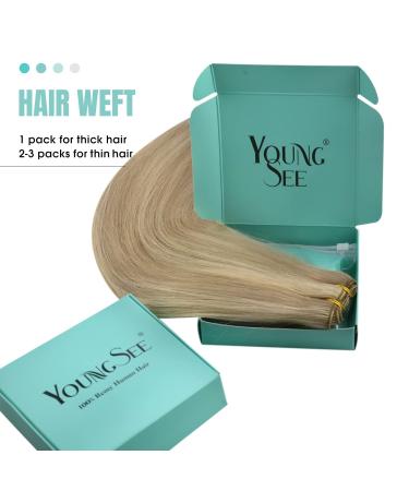 Youngsee Real Hair Tress - 45cm Blonde Weaving Extensions | Remy #16/22 | Quality Double Weft Hair Wefts for Effortless Styling - Buy Online on GoSupps.com