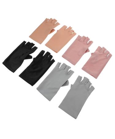 FOMIYES 4 Pairs Manicure Half Finger Gloves Manicure Uv Gloves Anti-uv Gloves for Gel Nails Gel Nail Lamp Uv Gloves Uv Gloves for Gel Manicures Nail Uv Gloves Spandex Daily Use Women's
