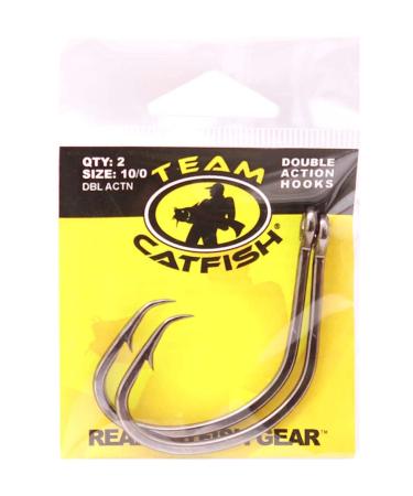 Team Catfish Double Action Circle Hooks with Wide Gap and Needle Sharp Point 10/0 Black