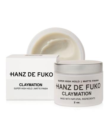 Hanz de Fuko Claymation- Premium Mens Hair Styling Clay with Matte Finish (2 oz) Cruelty Free Single Pack