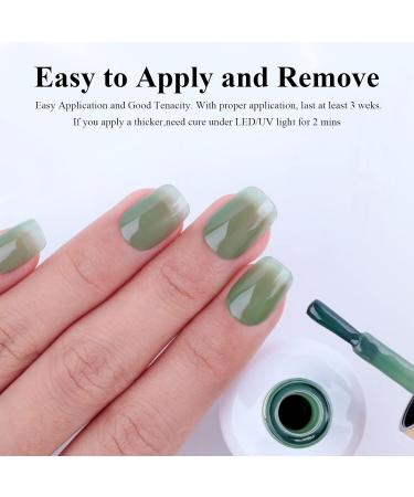 Imtiti Jelly UV Gel Nail Polish 15 ml Jelly Eucalyptus Green Transparent Gel Nail Polish UV LED Soak Off Nail for Autumn and Winter - Buy Online on GoSupps.com