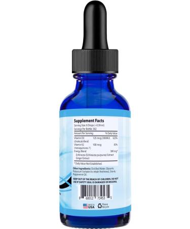 Absonutrix Vitamin D3 K2 Drops 390mg 4 Oz Liquid 302 Servings Made in USA Quick Absorption Quality Potent Ingredients Non-GMO GMP Certified Cruelty-Free Products Bone Strength Supplements - Buy Online on GoSupps.com
