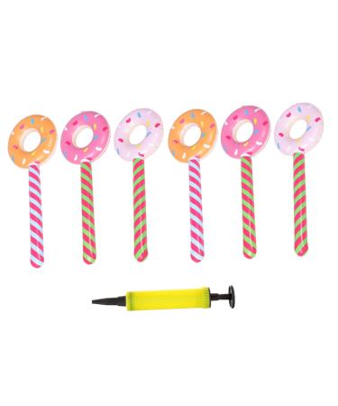 NUSITOU 1set Donut Cheer Stick Noise Makers Giant Candy De Bautizo Para Ni o Bulk Lollipops Candy in Bulk Toys for Baby Kids Summer Toys Party Supplies Inflatable Plastic Gift Pool Party