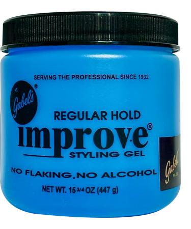 Improve Gabel's Styling Gel Blue Regular Hold (15.75oz) no pump Authentic Gabel's Manufacturer Direct has protection seal and Gabel's logo in black label on the jar (Packed in individual box)