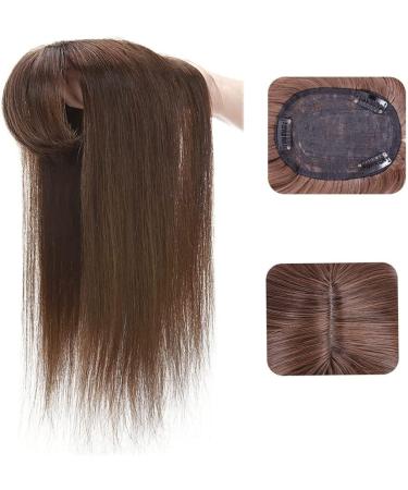 Clip-in Straight Hair Topper with Fringe for Women | Thinning Hair Solution in Light Brown (14INCH/35CM) - Buy Online on GoSupps.com