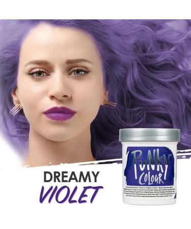 Punky Violet Vegan Semi Permanent Hair Dye - Non-Damaging, PPD and Paraben Free, Easy to Apply Hair Color - Transform Your Hair with Vibrant Violet Shade - Lasts up to 35 Washes - 3.5 Fl Oz - Buy Online on GoSupps.com