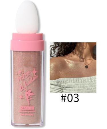 PICKX Fluorescent powder Body Flash Powder Stick Shiny Pink Fairy Pink Shiny Pink White Moonlight Powder Makeup stick Fairy Powder Highlights Fairy Powder Fairy Pink Highlights Patch Fairy Makeup (03#Gold) - Buy Online on GoSupps.com
