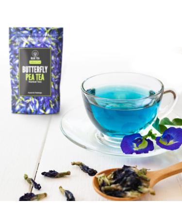 Blue Tea - Butterfly Pea Flower Tea 2.11 Oz (200 Cups) | Farm Packed for Freshness | Natural Food Coloring for Iced Tea, Cocktails, Mocktails | Clitoria Ternatea - Caffeine-Free, Vegan, Non-Toxic | Premium Zipper | Great Gift Option - Buy Online on GoSupps.com